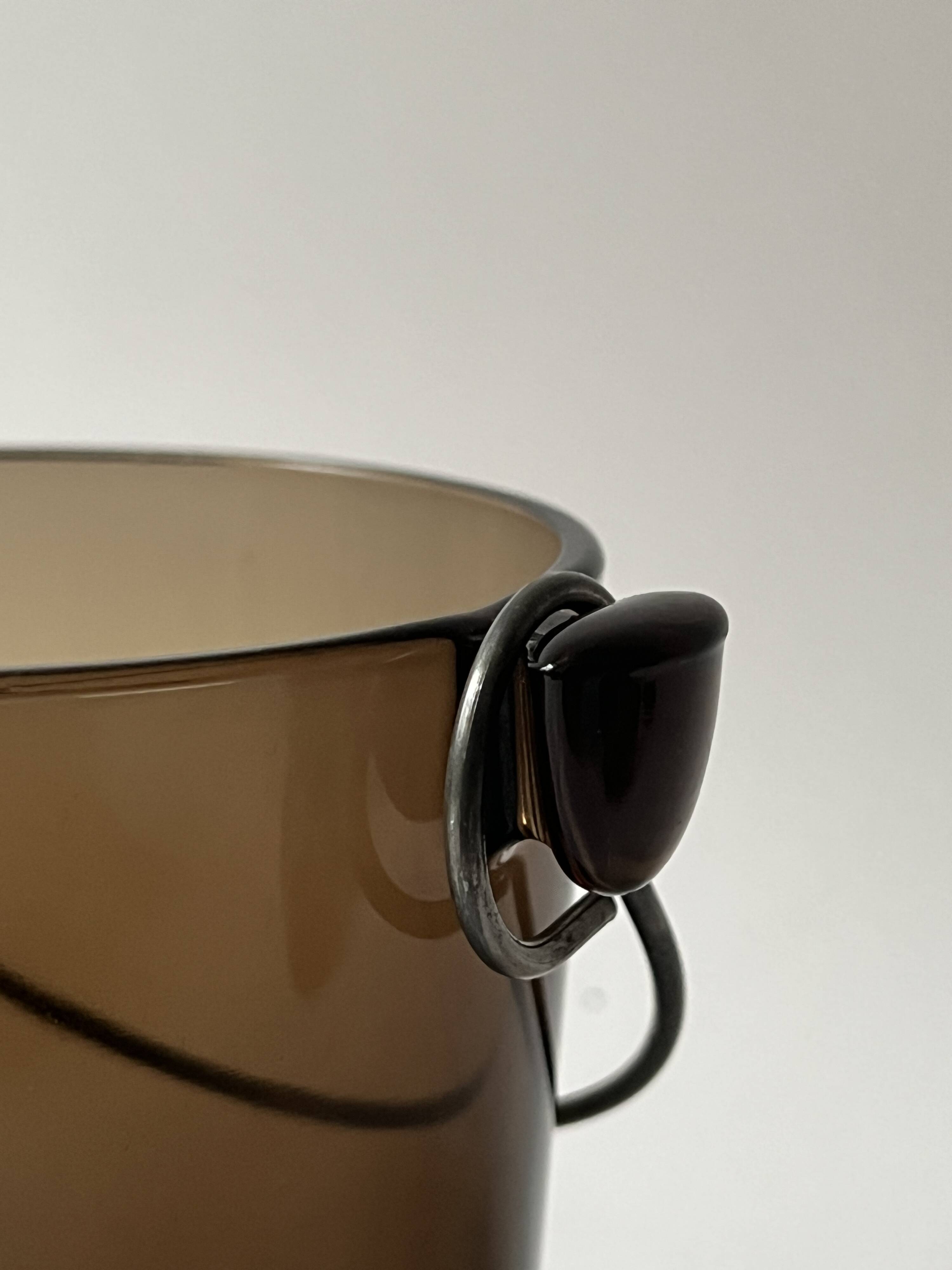 Amber glass ice bucket, France 1970