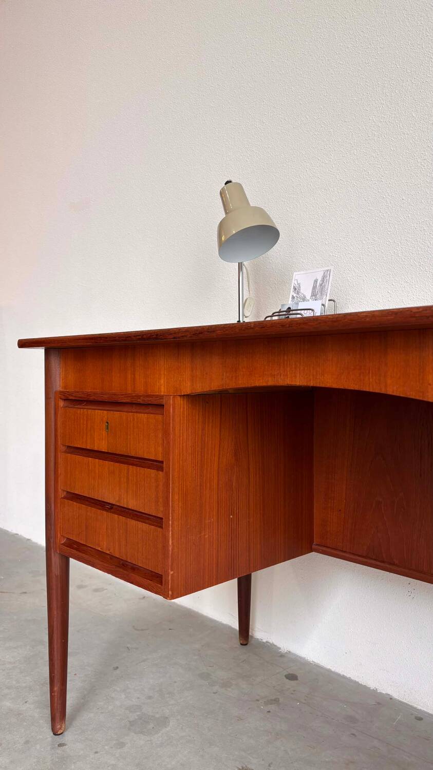 Vintage Danish free standing desk teak