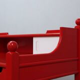 Vintage red lacquered writing desk Italian rustic design 1960s