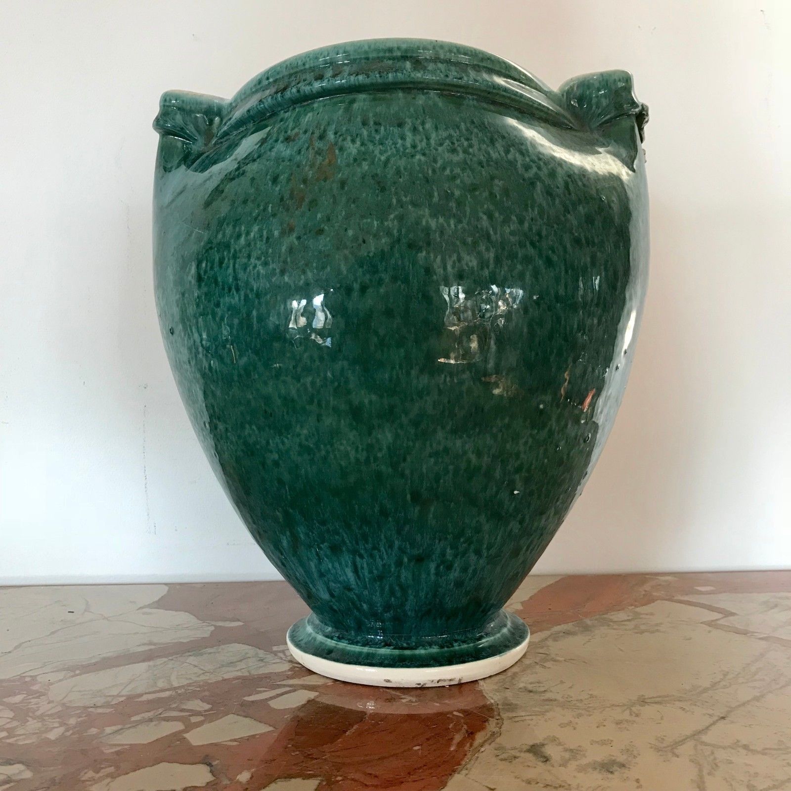 Conical body and paunch ovoid stoneware vase