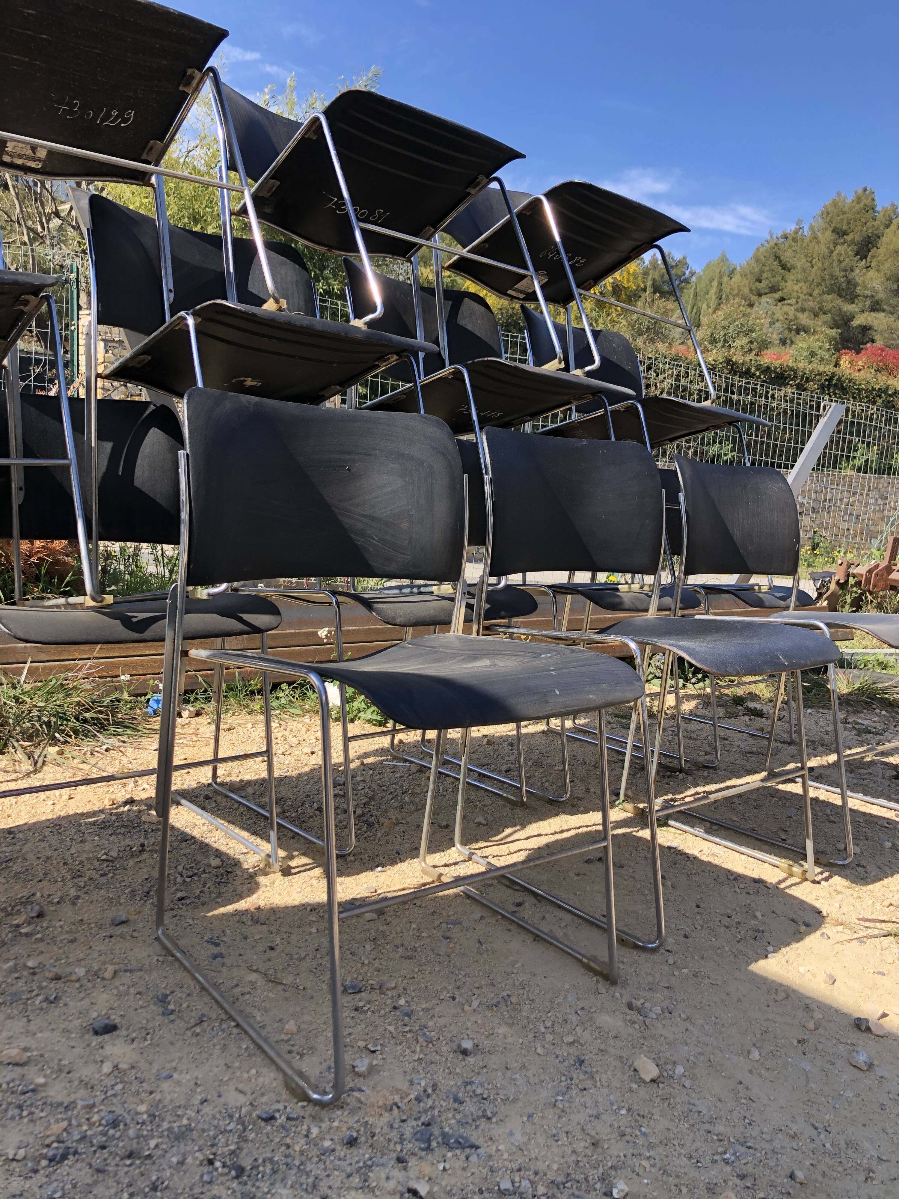 David rowland chair 404, black and steel to restore