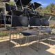Chaise 404 de David rowland, noires et acier