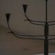 Brutalist Scandinavian candlestick in wrought iron and metal from the mid-20th century.