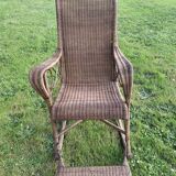 Ancien rocking-chair chair en rotin