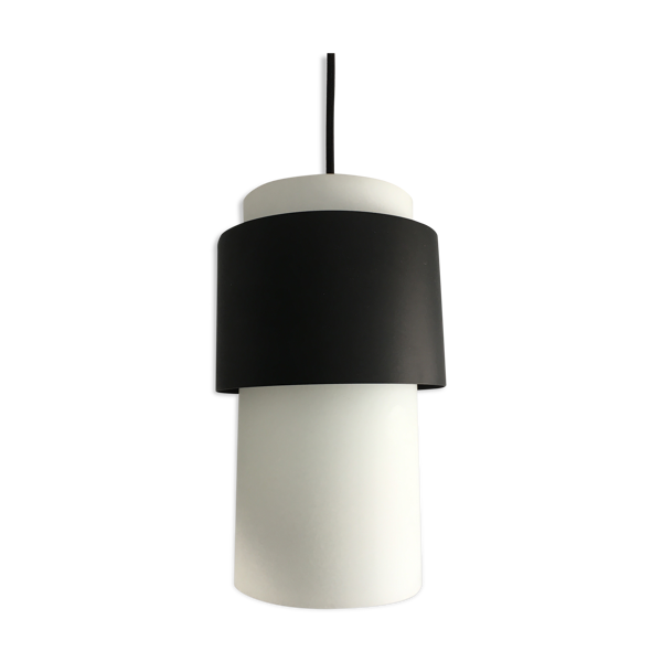 Suspension scandinave opaline métal années 1960