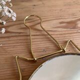 Vintage round gold barber mirror