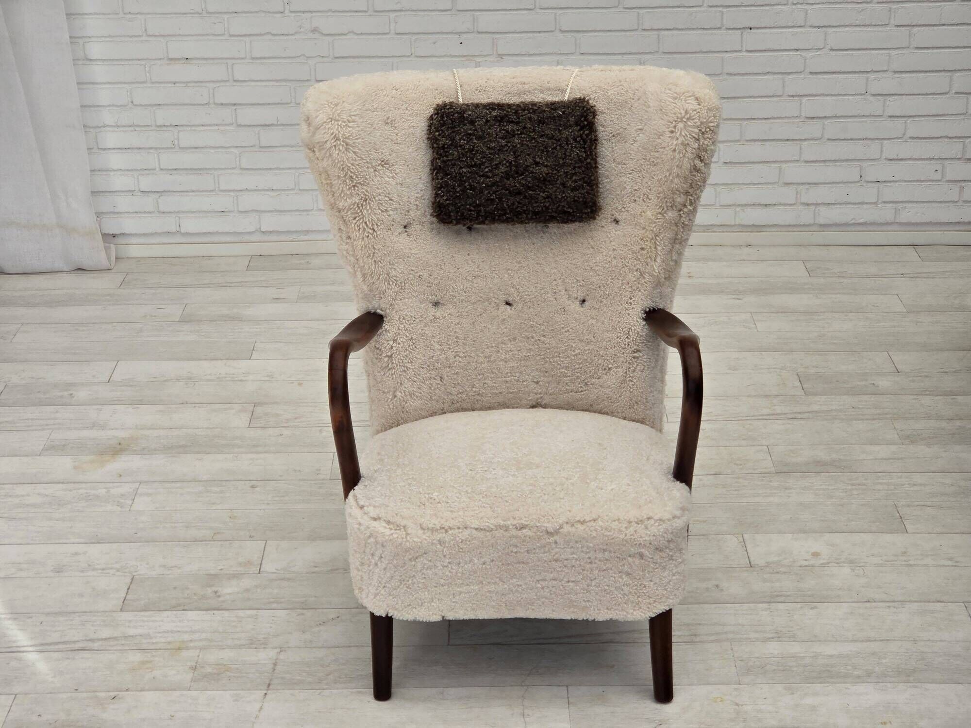 1960s, Danish design by A. Christensen for Slagelse Møbelværk, sheepskin.