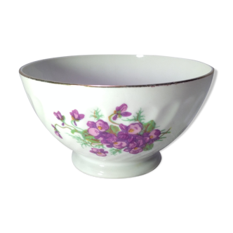 White porcelain bowl decorated with flowers