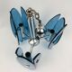 Vintage Veca Fontana Arte chandelier, blue glass and chrome