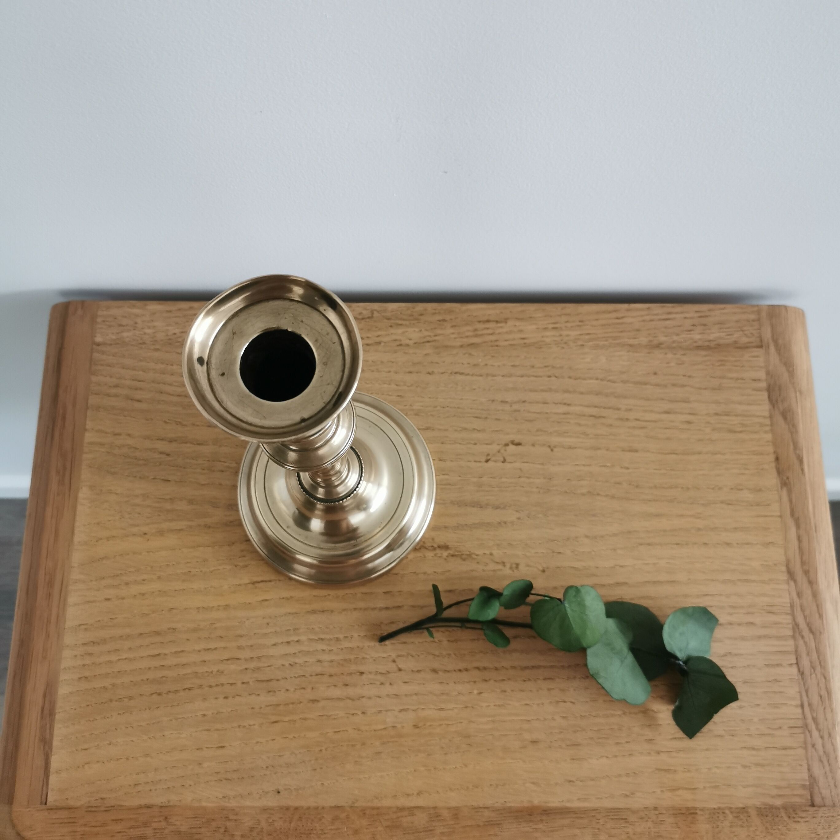 Antique brass candle holder