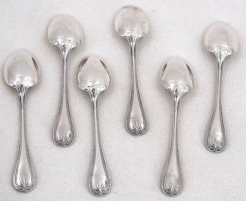 Christofle Malmaison, 6 mocha spoons, coffee, 10 cm, condition close to new.