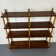 Mid-century modernist teak stick wall cabinet attributed to Willem Lutjens for Gouda Den Boer, 1950s