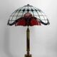 Important Tiffany-style lamp, bronze and stained glass – 20th century