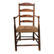Fauteuil campagne en bois et paille début 20eme