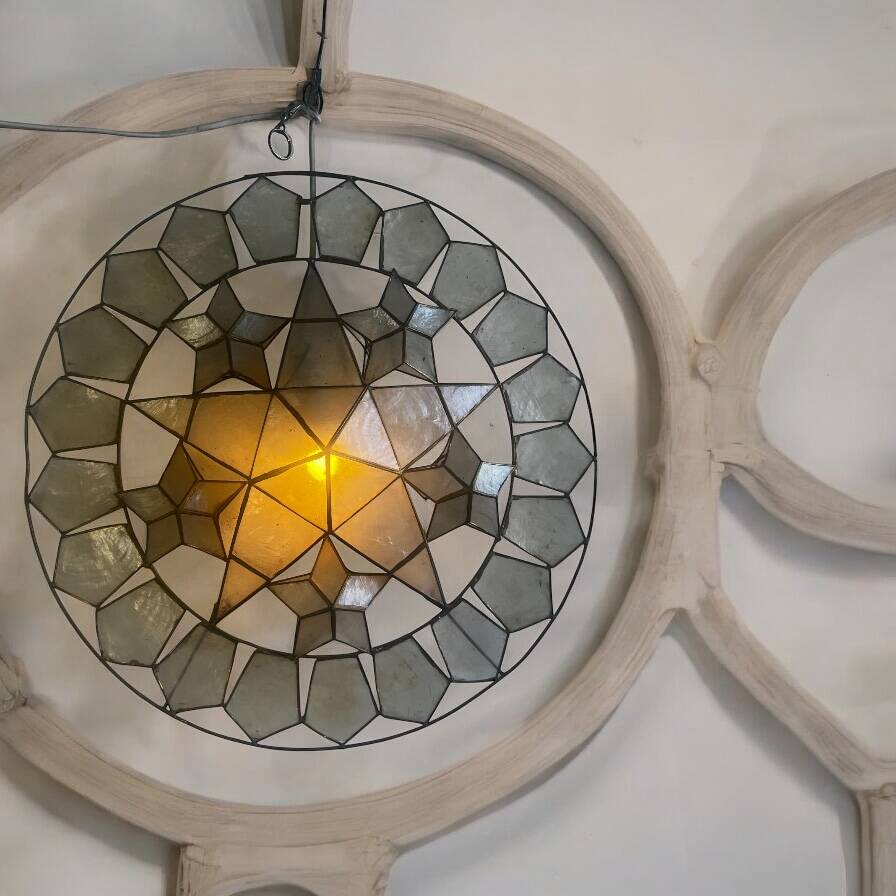 Lustre / lampe murale vintage coquille capiz