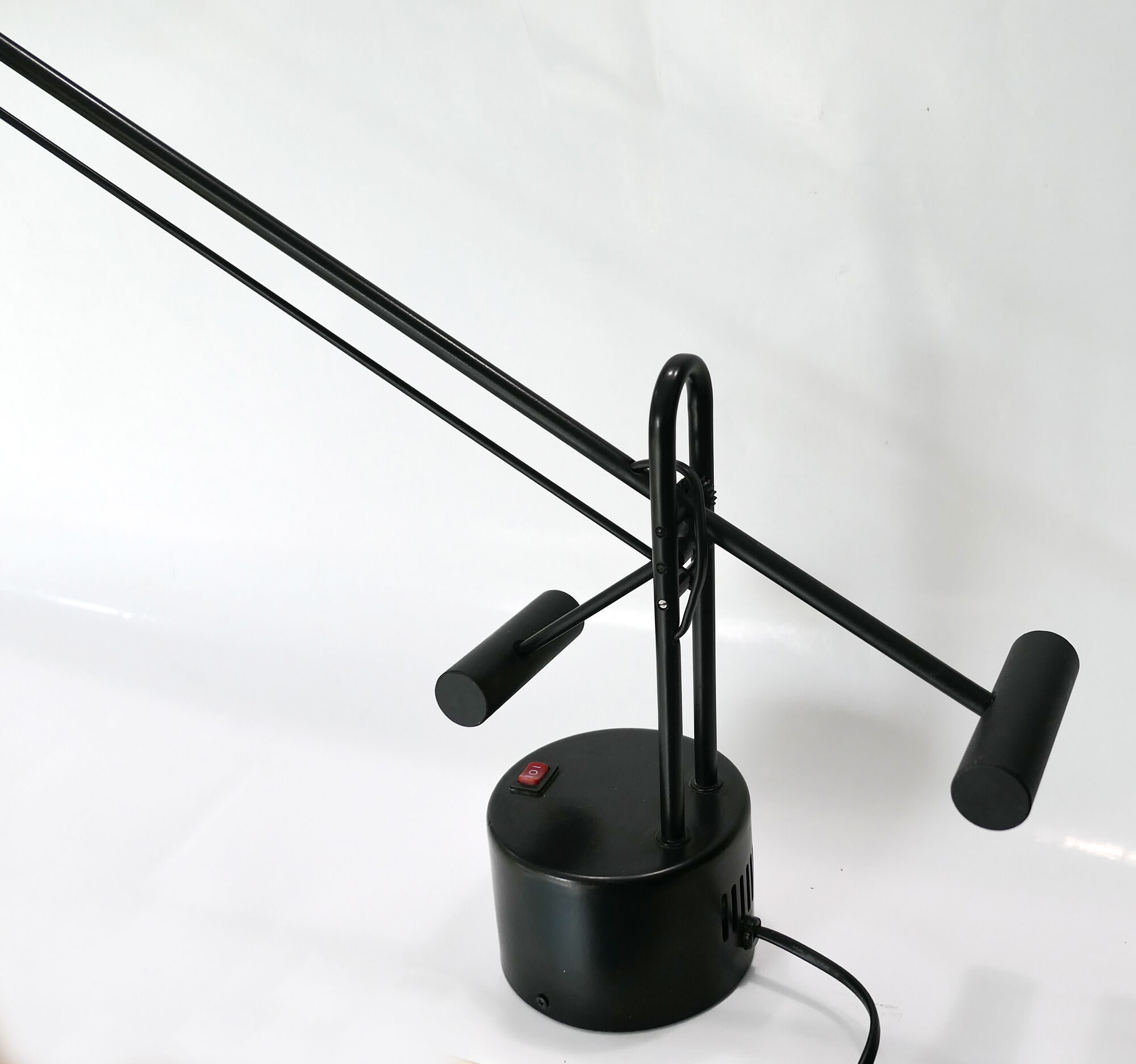 Articulated desk lamp with balance wheel 1980's by Stilplast Italy