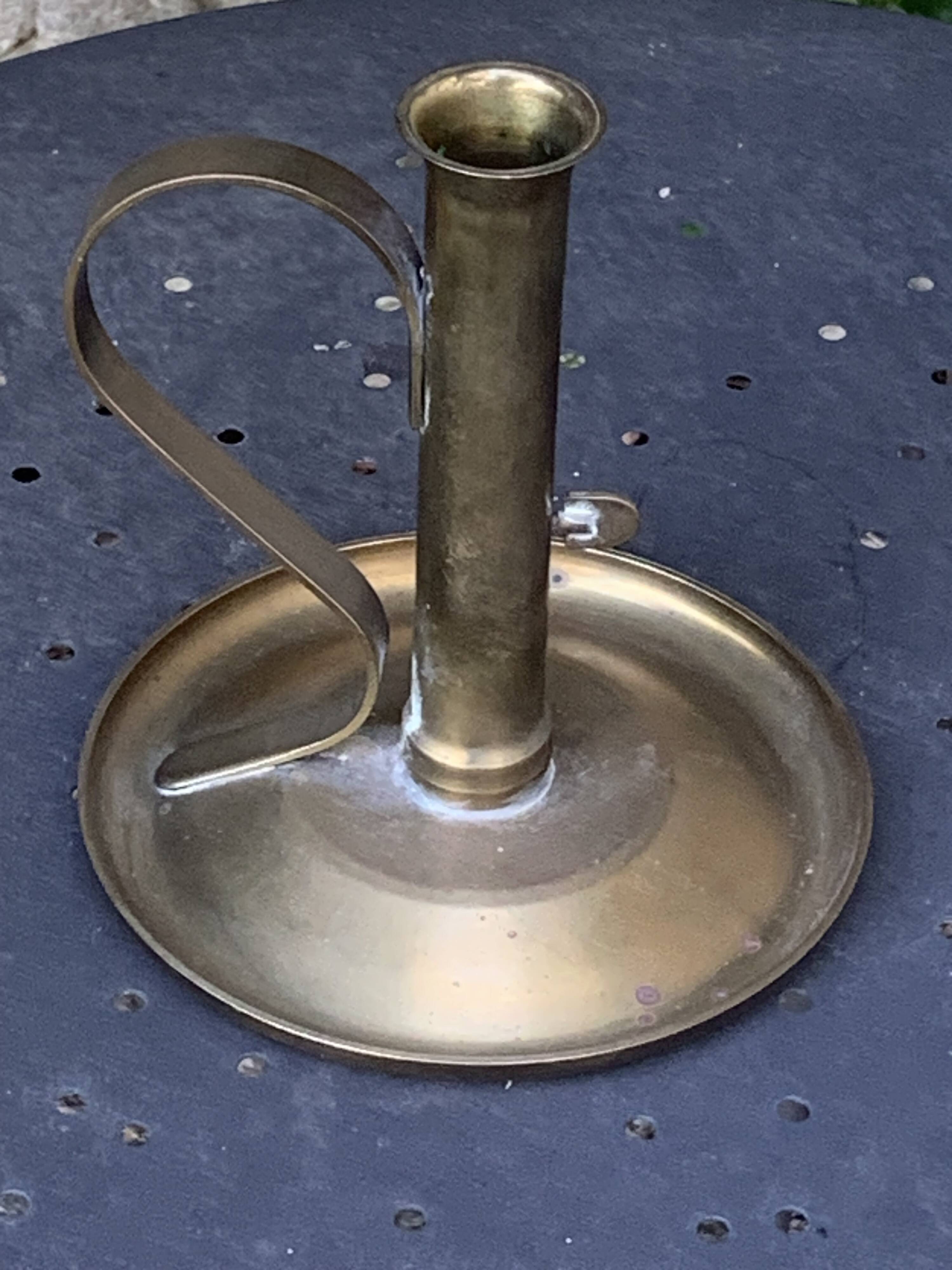 Candlestick, thumbtack, cellar rat, brass, copper, old, collector