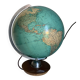 Globe vintage 1960 terrestre JRO Verlag bois PVC mappemonde - 43 cm