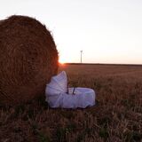 Vintage rattan bassinet