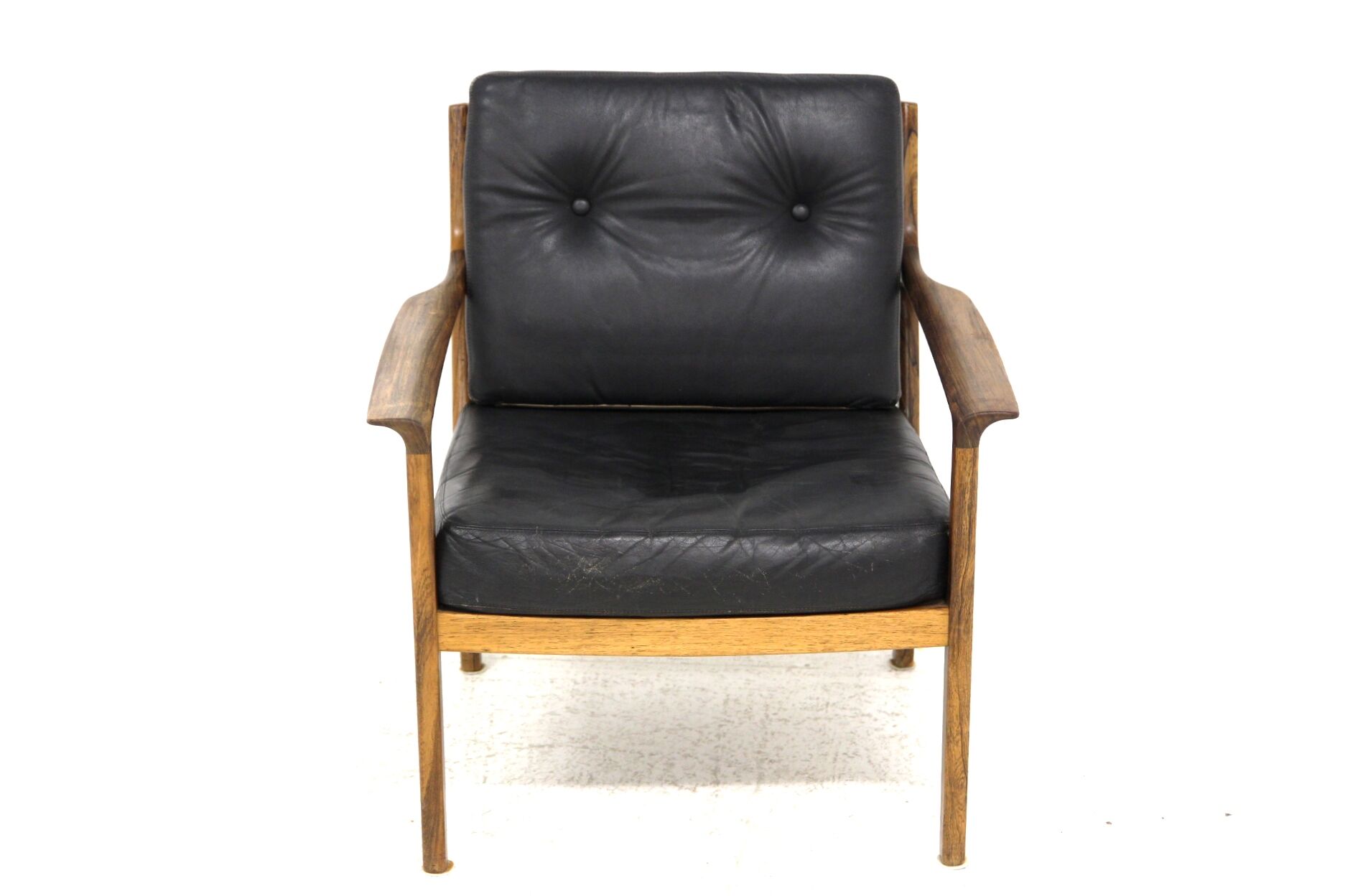 Scandinavian leather armchair, Bröderna Andersson, Sweden, 1960.