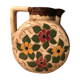 Ceramic pitcher with floral decoration signed Lucq