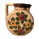 Ceramic pitcher with floral decoration signed Lucq