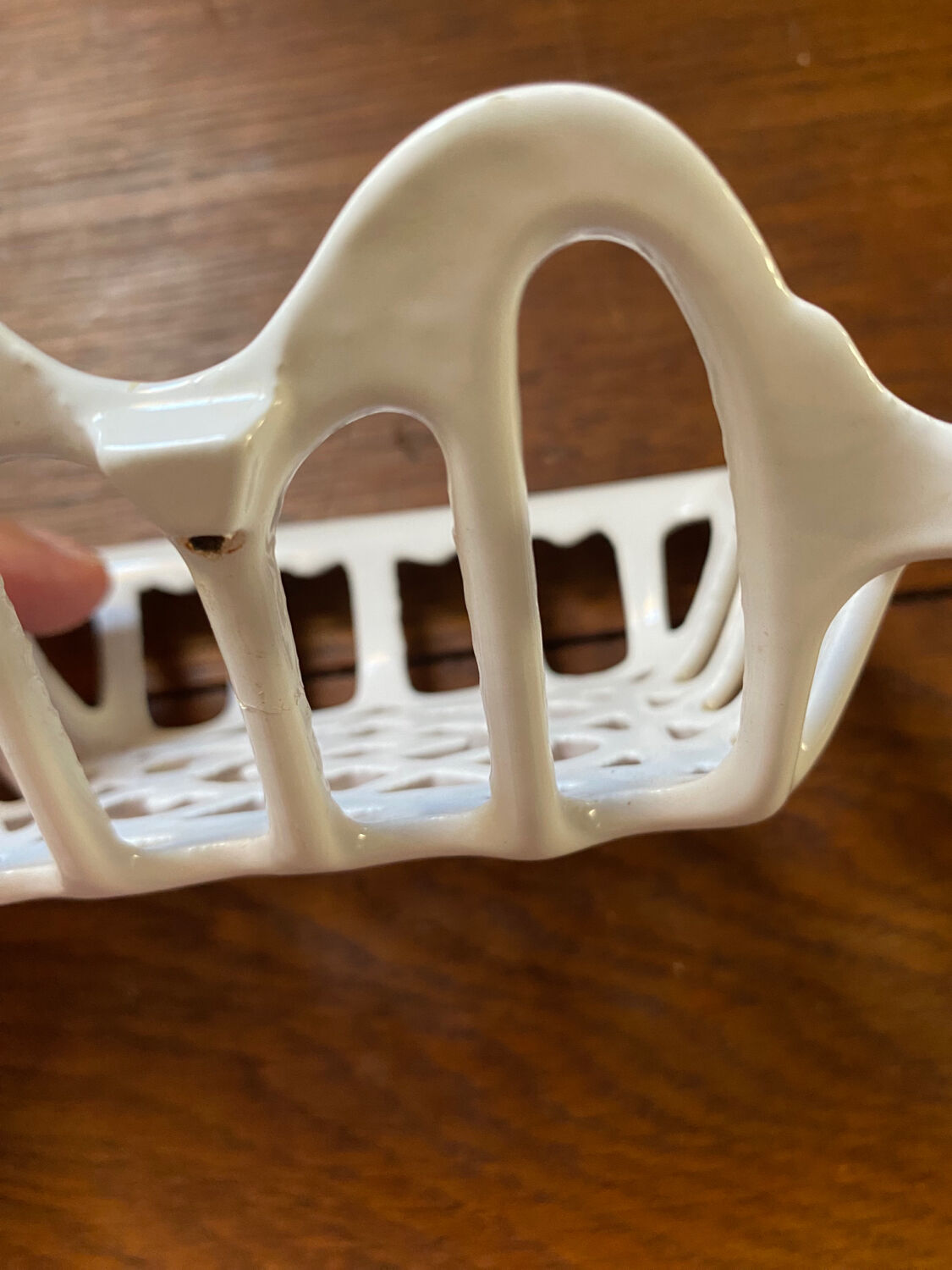 White cast iron soap holder