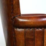 sheepskin armchair with a beautiful finish and deep color