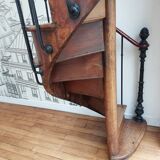 Old bistro staircase from the early 20th century with railing
