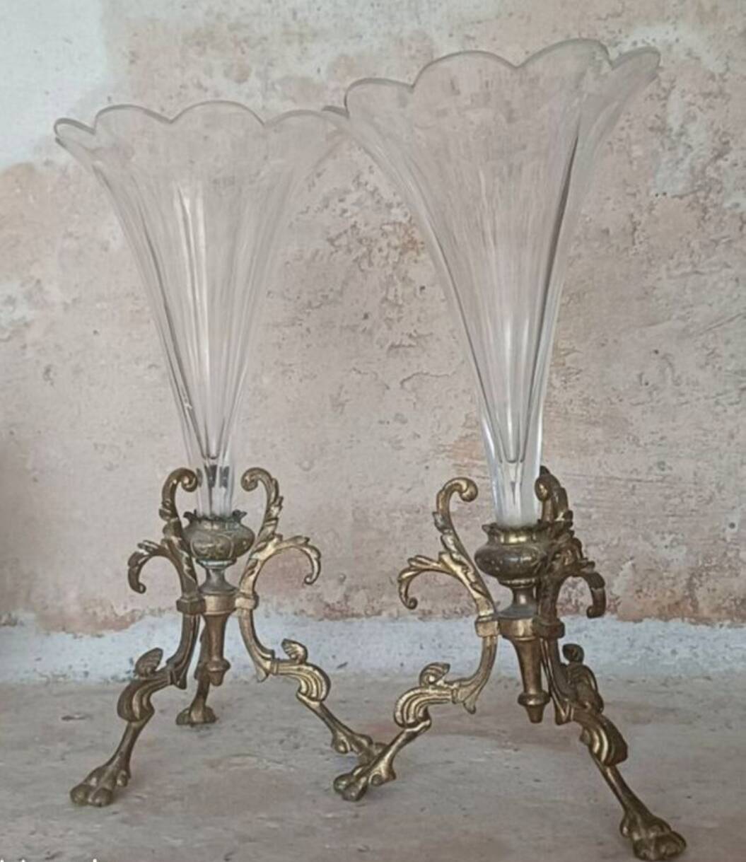 Paire de vases, cornets XIXème
