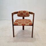 Set of 6 Italian Wooden Armchairs, 1960's
