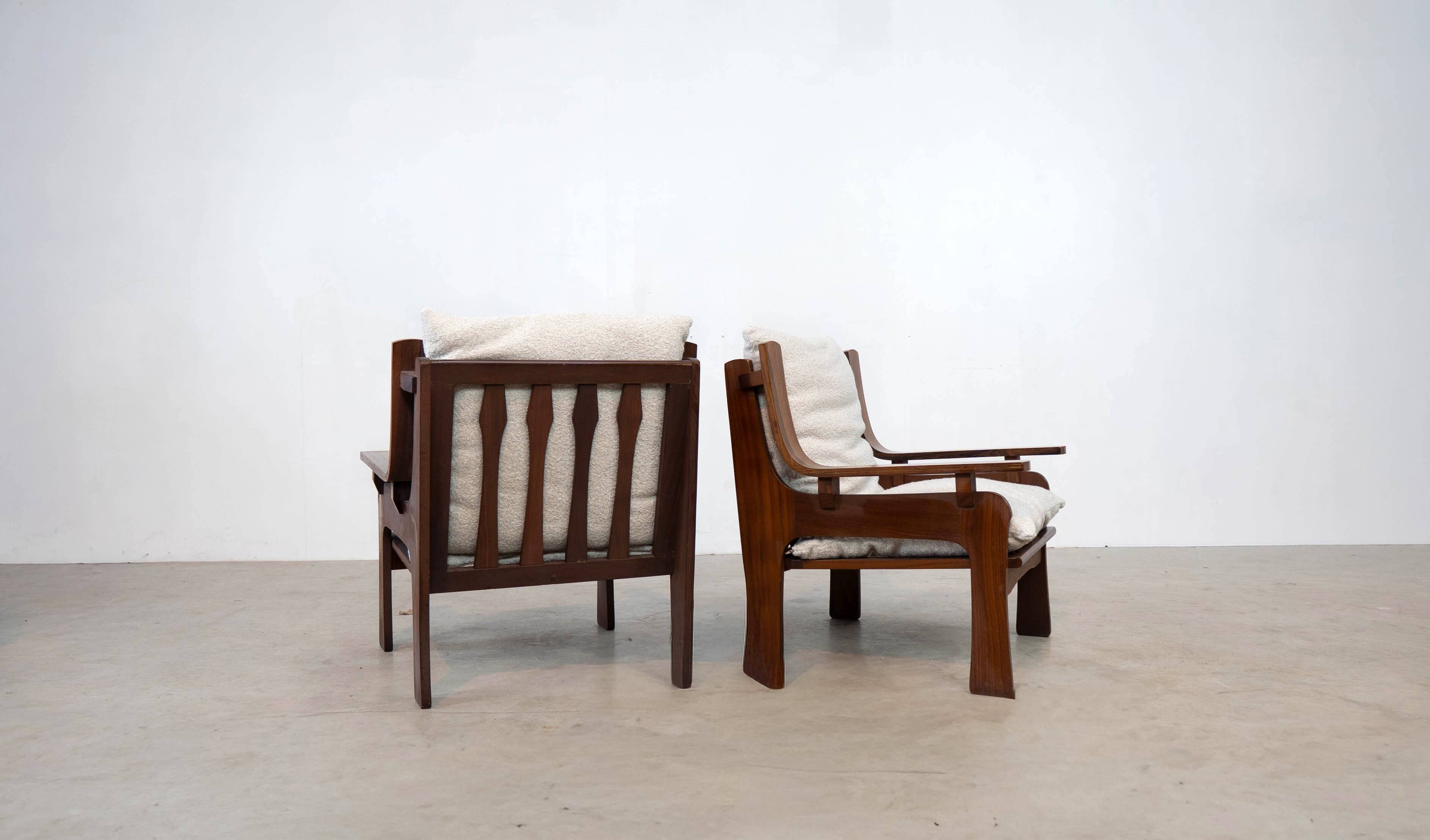 1970s rosewood Italian lounge chairs