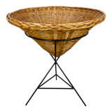 Display basket 50s wicker tripod