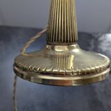 Antique Second Empire Napoleon III table lamp, 1870, brass and opaline glass