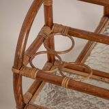 Bar Cart in Bamboo & Rattan, 1950s Denmark