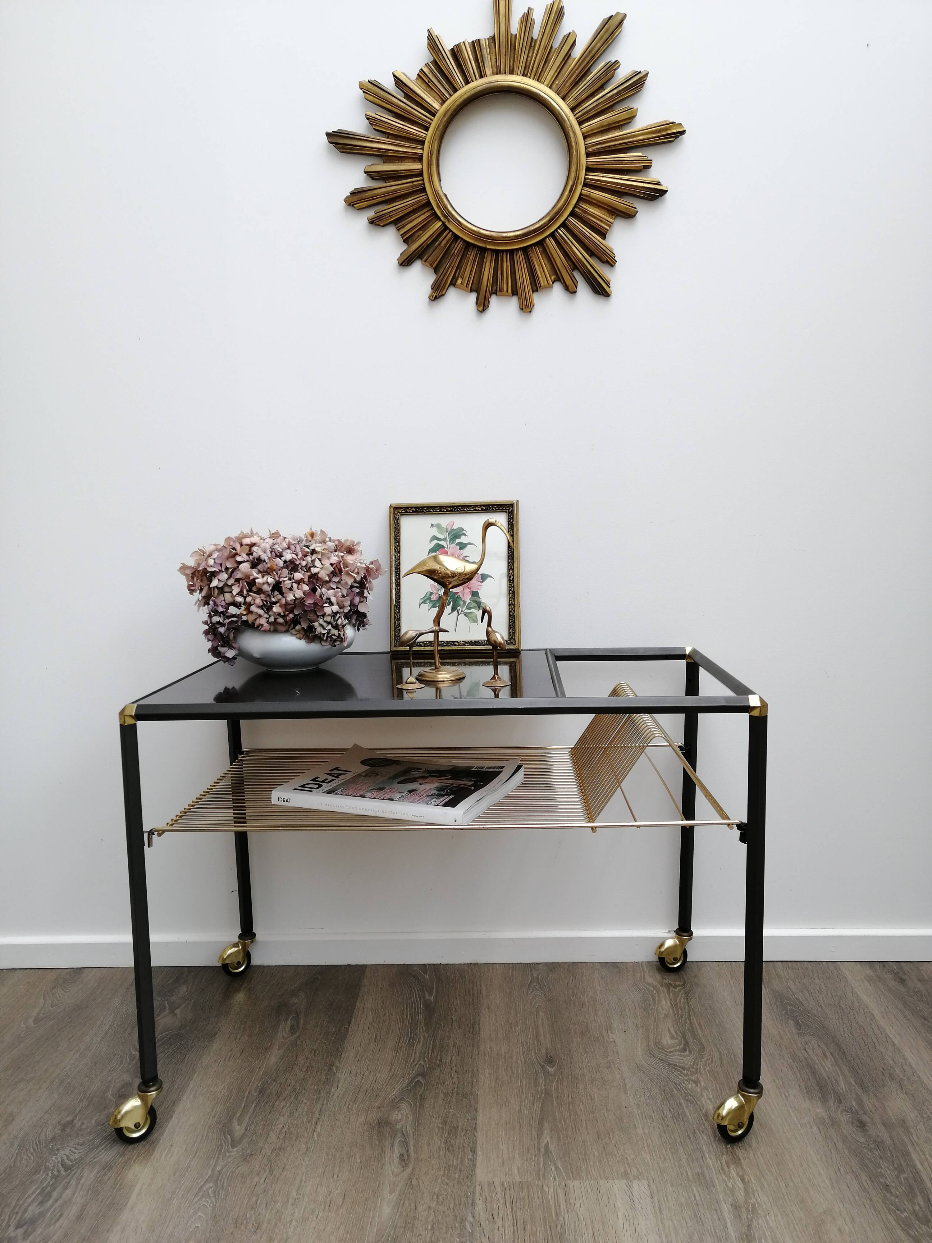 Vinyl holder side table