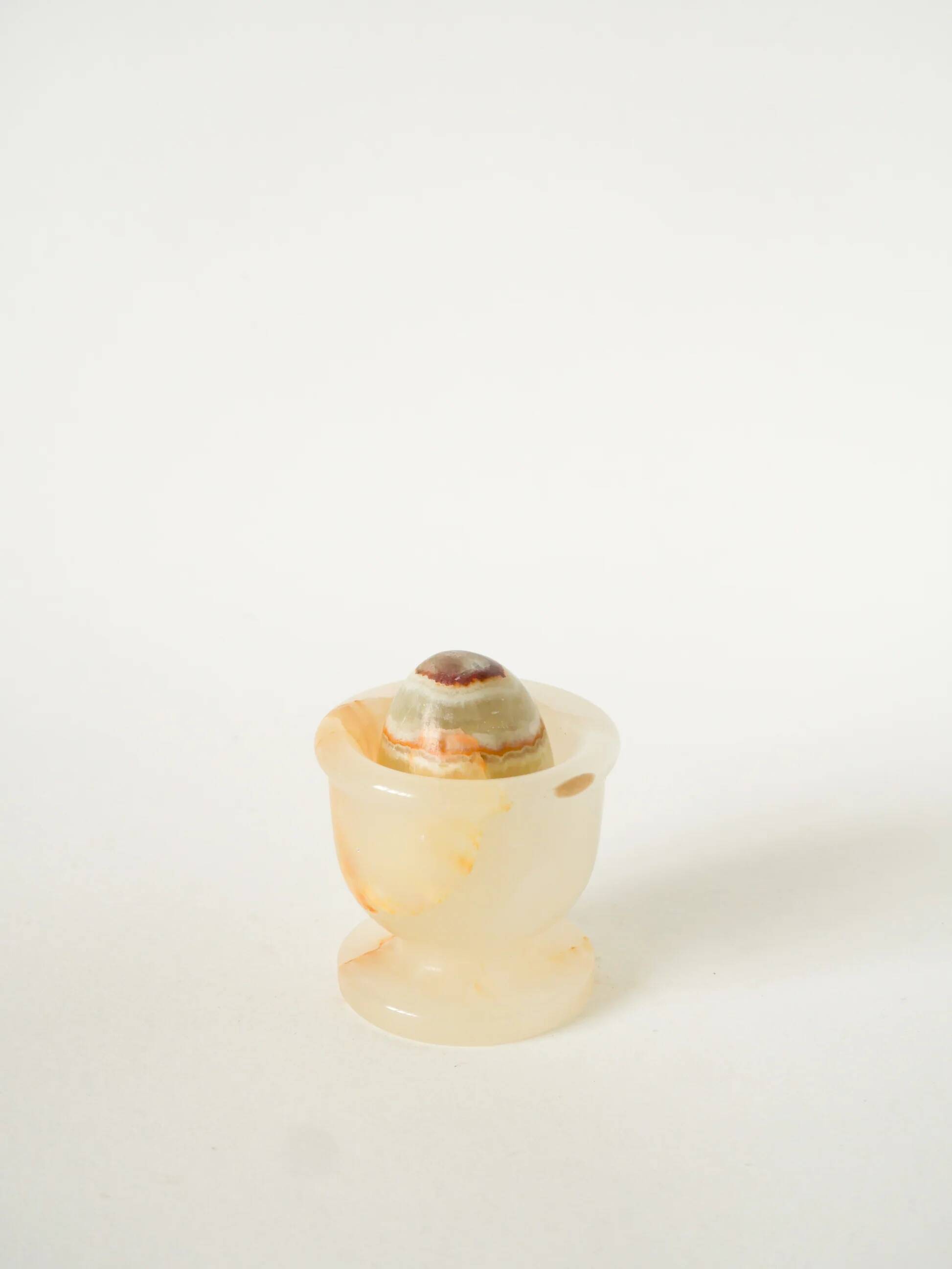Small mortar and pestle in alabaster, 1970