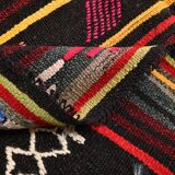 Burgundy Red Modern Pattern Kilim Rug, 162x313Cm