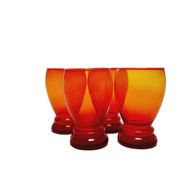 Postmodern juice set from Barbara Glassworks, Poland, 1970s, set of 4