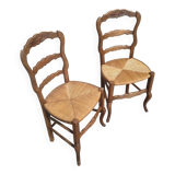 1 set of 2 rustic chairs