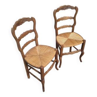 1 lot de 2 chaises rustique