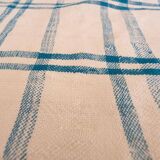 couverture vintage Haik à carreaux du maroc - 156 x 313 cm