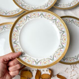 6 small vintage plates in golden white porcelain winterling bavaria