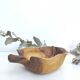 Vintage solid wood basket leaf shape