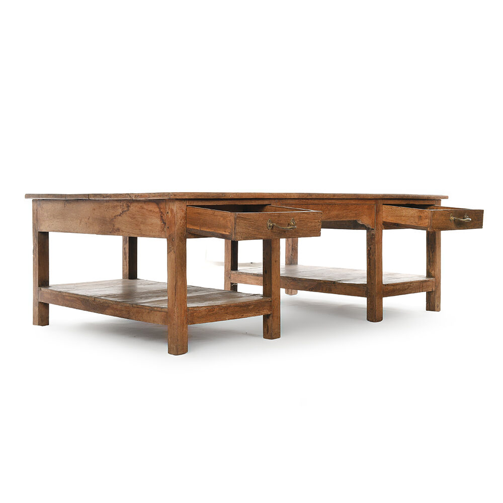 Wooden coffee table with 2 drawers