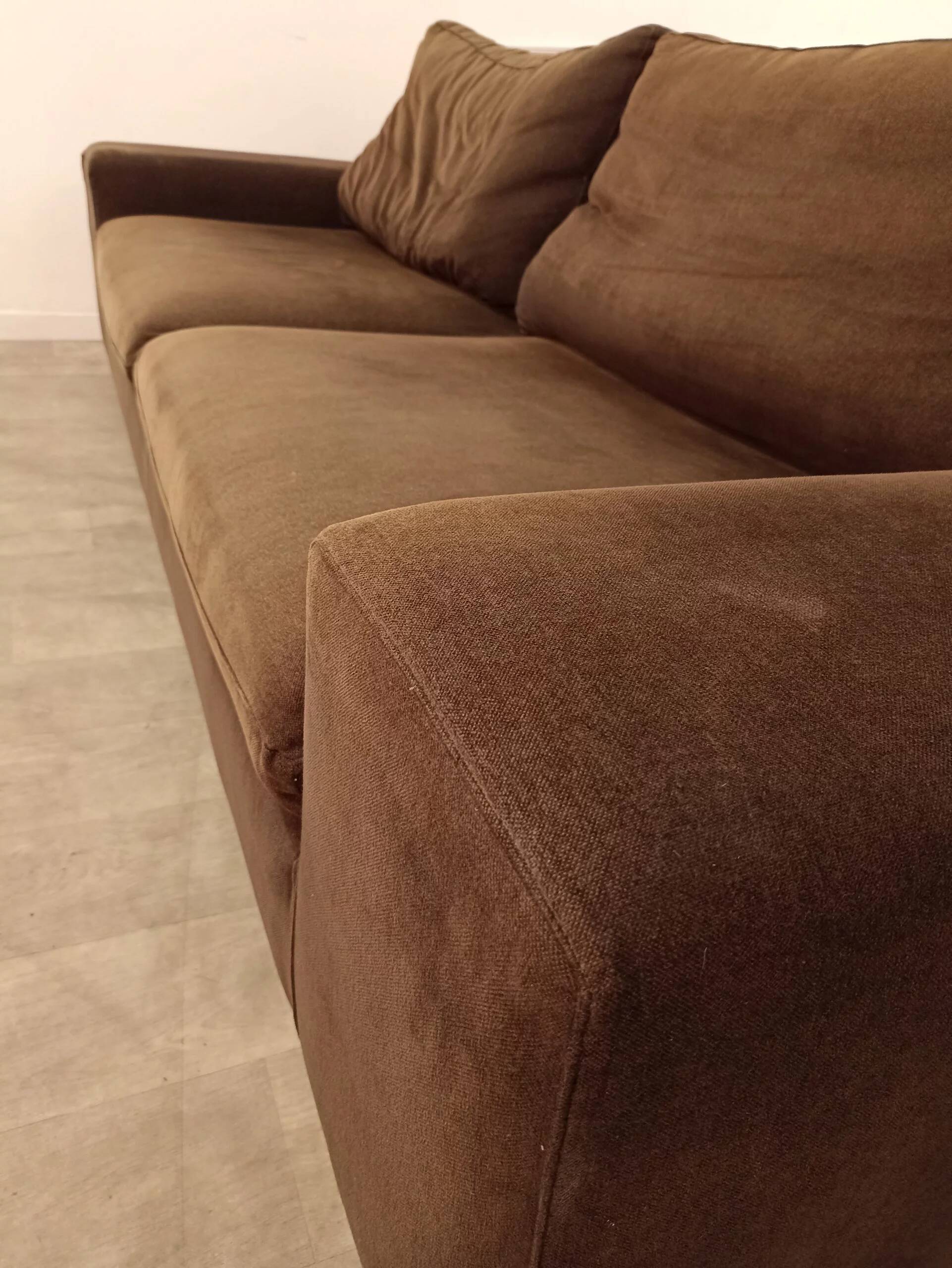 Large brown fabric sofa, excellent quality
