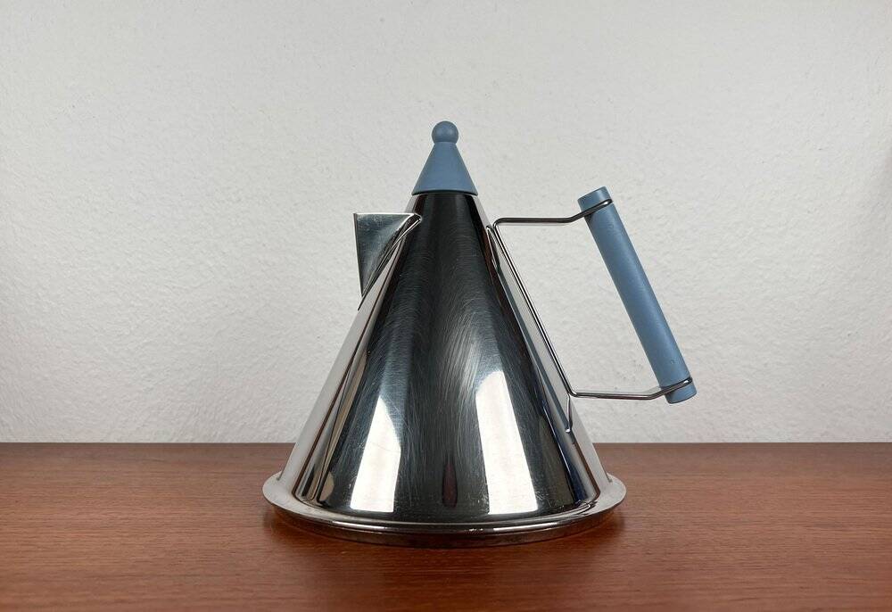 Postmodern German stainless steel kettle by Fissler, 1980s.