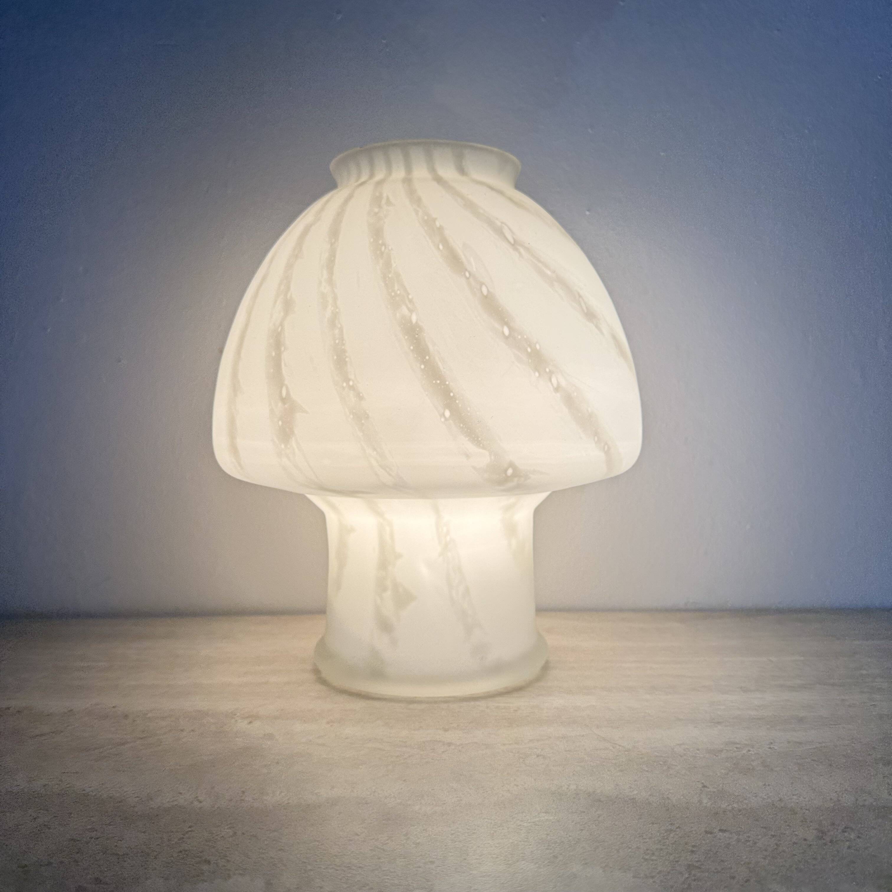 Mid-century Murano glass mushroom table lamp , 1970s