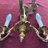 Chandelier Louis XV 3 branches bronze dore