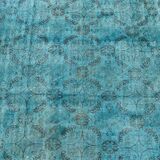 Turkish oushak 6x9 aqua rug for bedroom -aqua vintage rug aqua moon.133